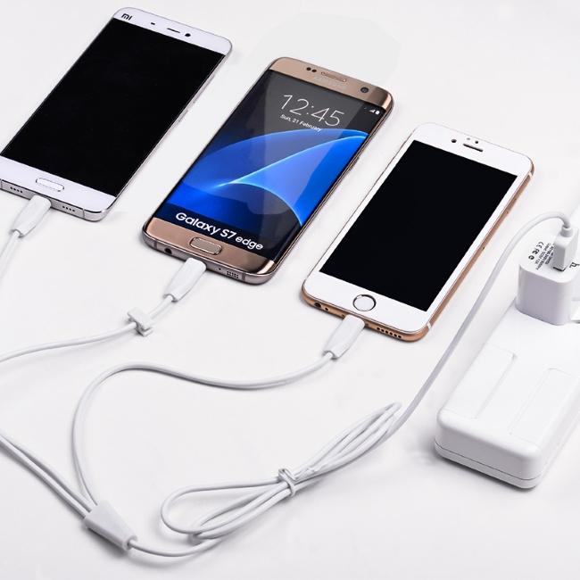 HOCO 3IN1 LIGHTNING / USB TYP-C / MICRO USB Baltas CABLE