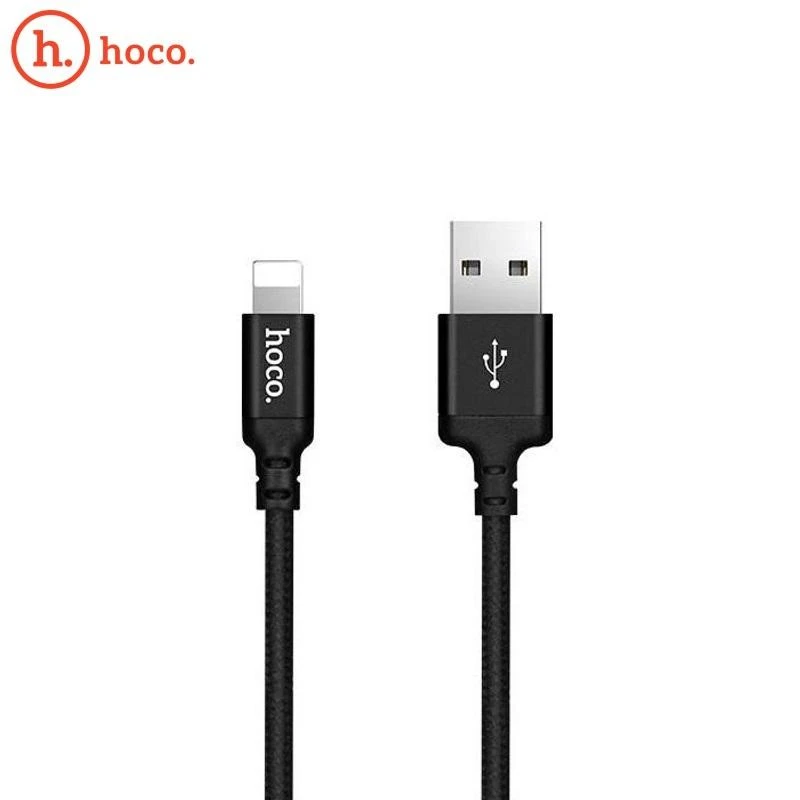 USB A tipo į „Lightning“ tipo laidas Hoco, 1 m x 14, juodas