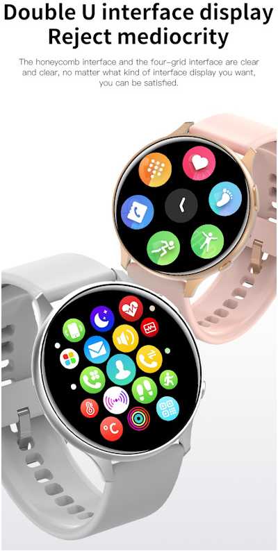 Išmanusis laikrodis iWear Active 2, Rožinio aukso spalvos korpusas su rožinės spalvos dirželiu