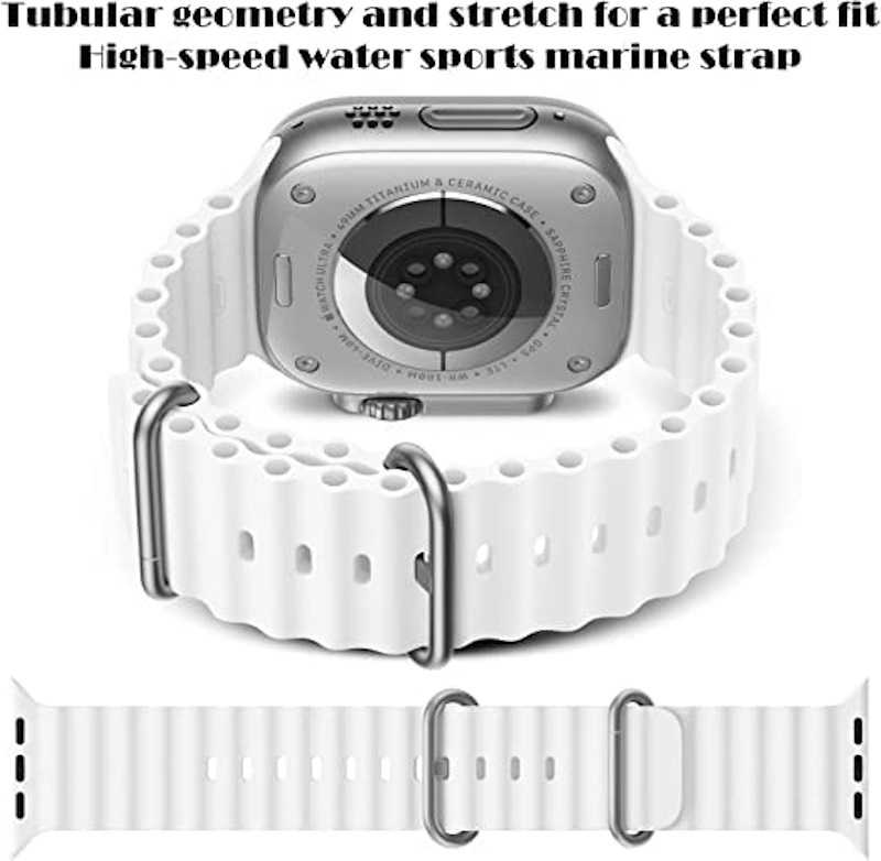 iWear Dirželis S1 Griovuotas Minkštas Siliconinis 20mm Dirželis Apple Watch 49mm / 45mm / 44mm / 42mm Oranžinis IW-S1-OR