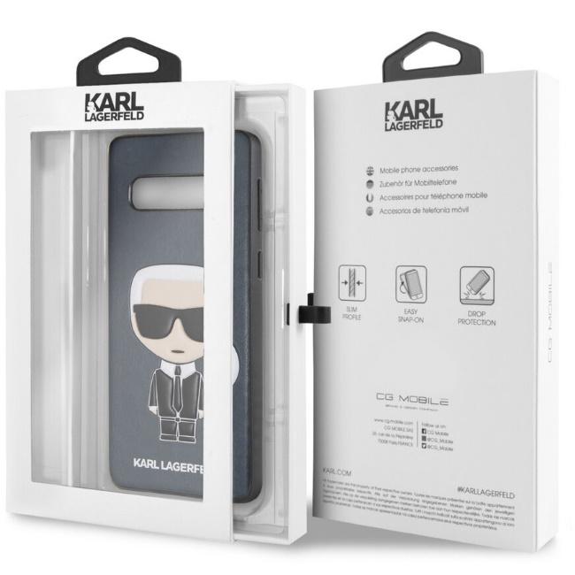Dėklas Karl Lagerfeld KLHCS10IKPUBL S10 G973 hardcase tamsiai mėlyna/navy Iconic Karl Embossed