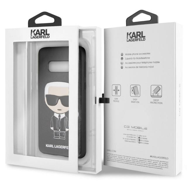 Dėklas Karl Lagerfeld KLHCS10LIKPUBK S10e G970 hardcase juoda/juodas Iconic Karl Embossed