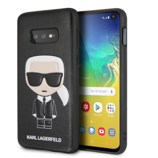 Dėklas Karl Lagerfeld KLHCS10LIKPUBK S10e G970 hardcase juoda/juodas Iconic Karl Embossed
