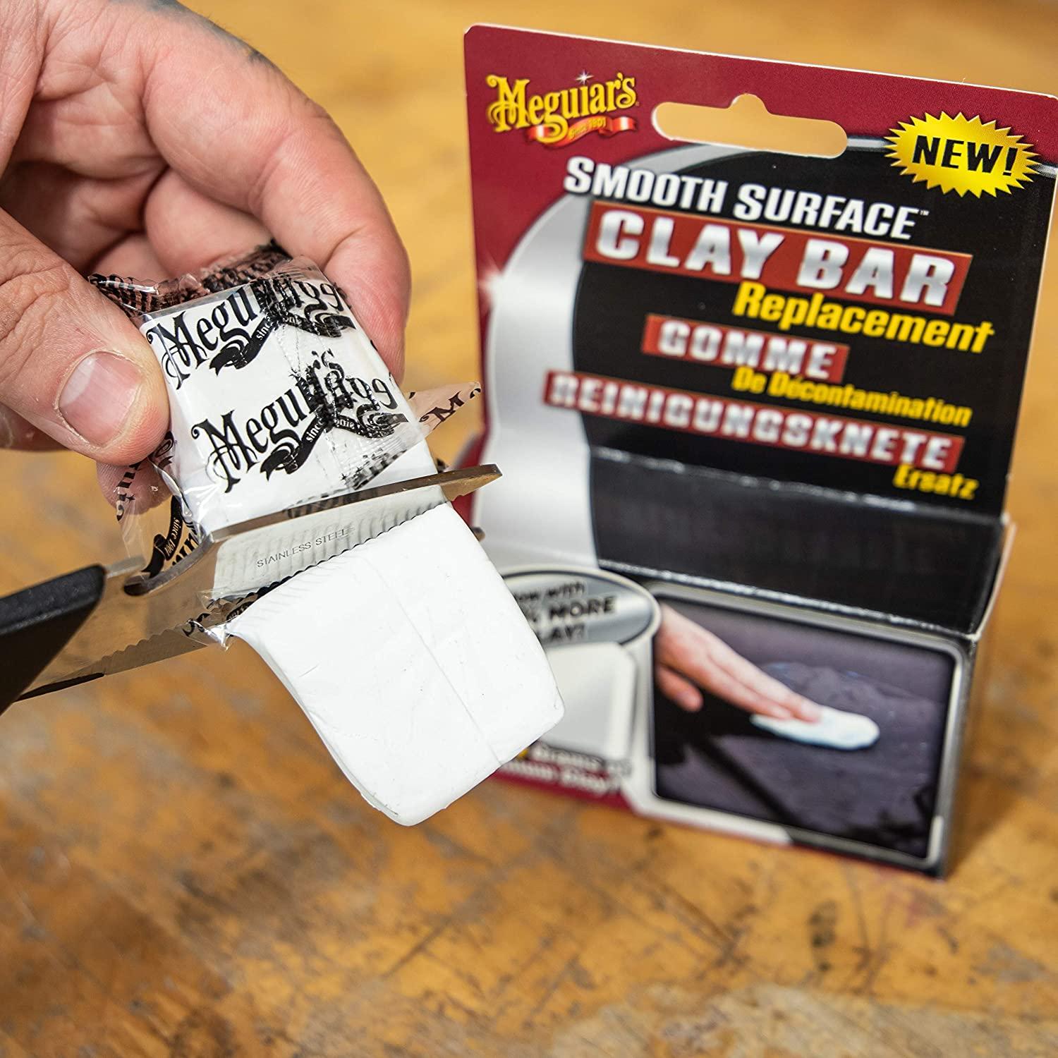 Meguiars G1001EU Smooth Surface Clay Bar efektyviai ir saugiai pašalina dažų paviršiaus nešvarumus (80gr.) (JAV)