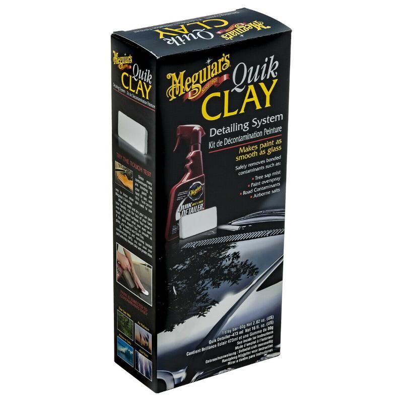 Starter Meguiars G1116EU Quik Cleaning Clay (80g) Pradinis rinkinys su 473ml Detailer skysčio buteliuku (JAV)