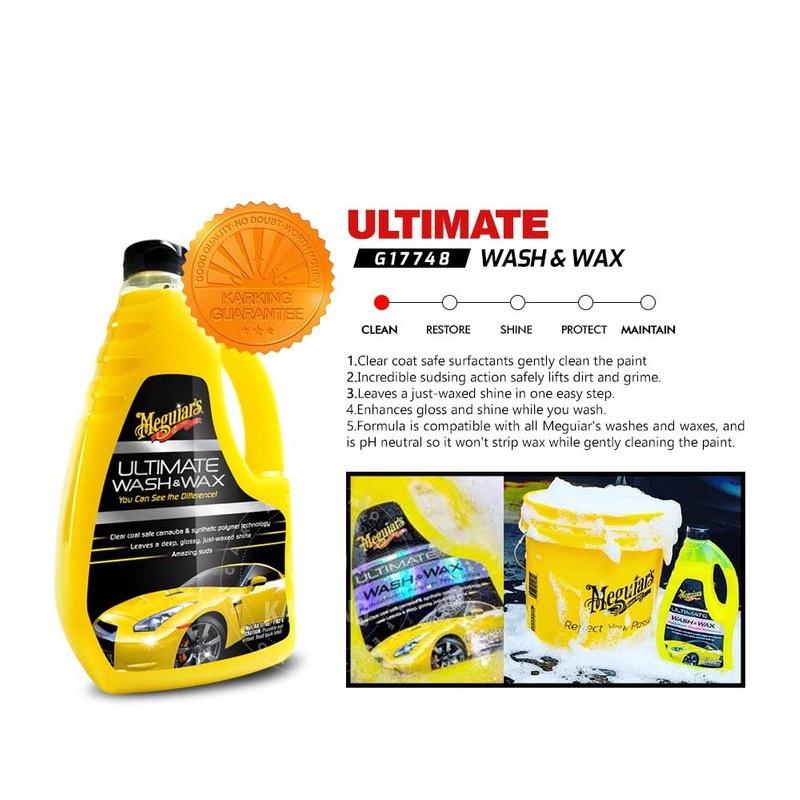 Meguiars G17748 Ultimate Wash & Wax 2in1 automobilių šampūnas ir vaškuotas 1420 ml buteliukas (JAV)