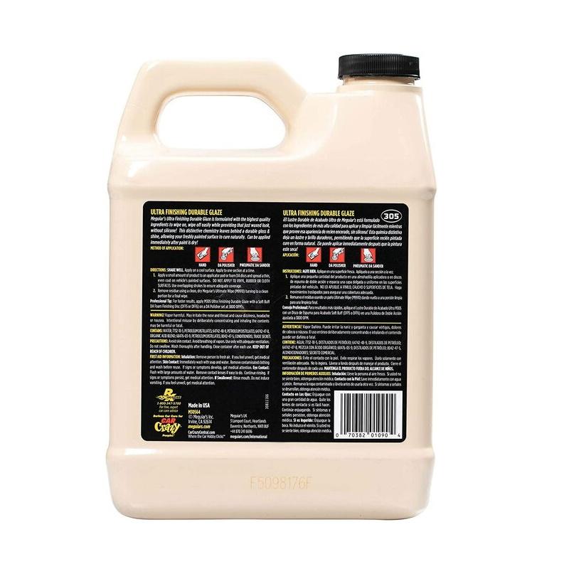 Meguiars M30564 Mirror Glaze Ultra Finishing Patvari glazūra Skystas be silikono hi gloss, puikiai tinka po skausmo (3,78L) (JAV)