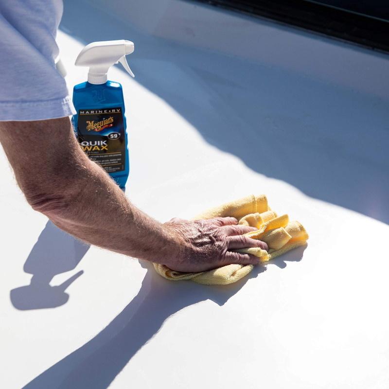 Meguiars M5916 Marine / RV Boat Quick Wax Clean & Protect Purškia visus paviršius greitam efektyviam padengimui (473 ml) (JAV)