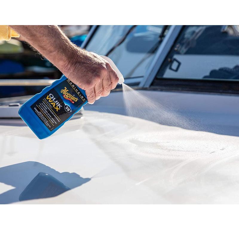 Meguiars M5916 Marine / RV Boat Quick Wax Clean & Protect Purškia visus paviršius greitam efektyviam padengimui (473 ml) (JAV)
