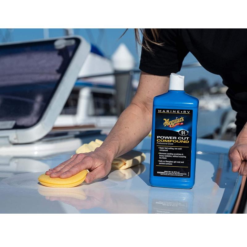 Meguiars M9132 Marine / RV Boat Pro Grade Power Cut Compund Liquid pašalina svaiginančius oksidaciją ir įbrėžimus (0,94 l) (JAV)