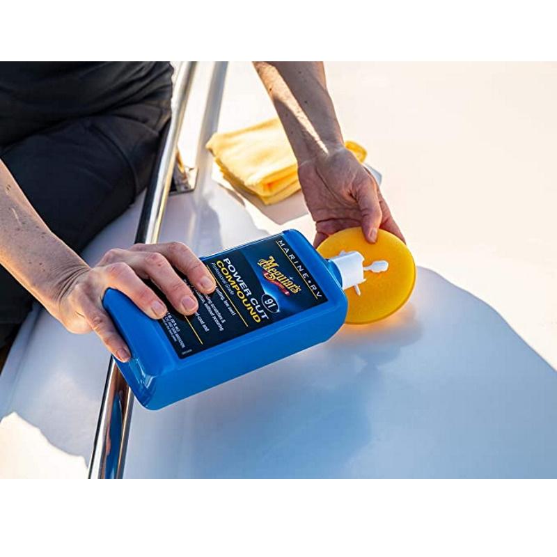 Meguiars M9132 Marine / RV Boat Pro Grade Power Cut Compund Liquid pašalina svaiginančius oksidaciją ir įbrėžimus (0,94 l) (JAV)