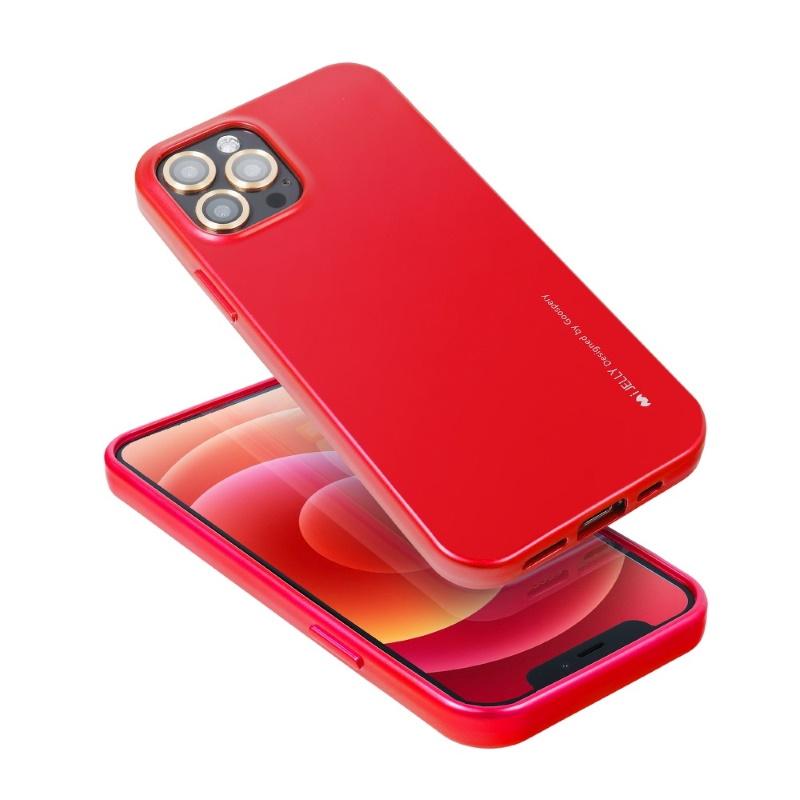 Mercury i-Jelly Metal Effect Thin TPU Hard Protection galinio dangtelio dėklas, skirtas iPhone 13 Pro Max Cosmo Raudona