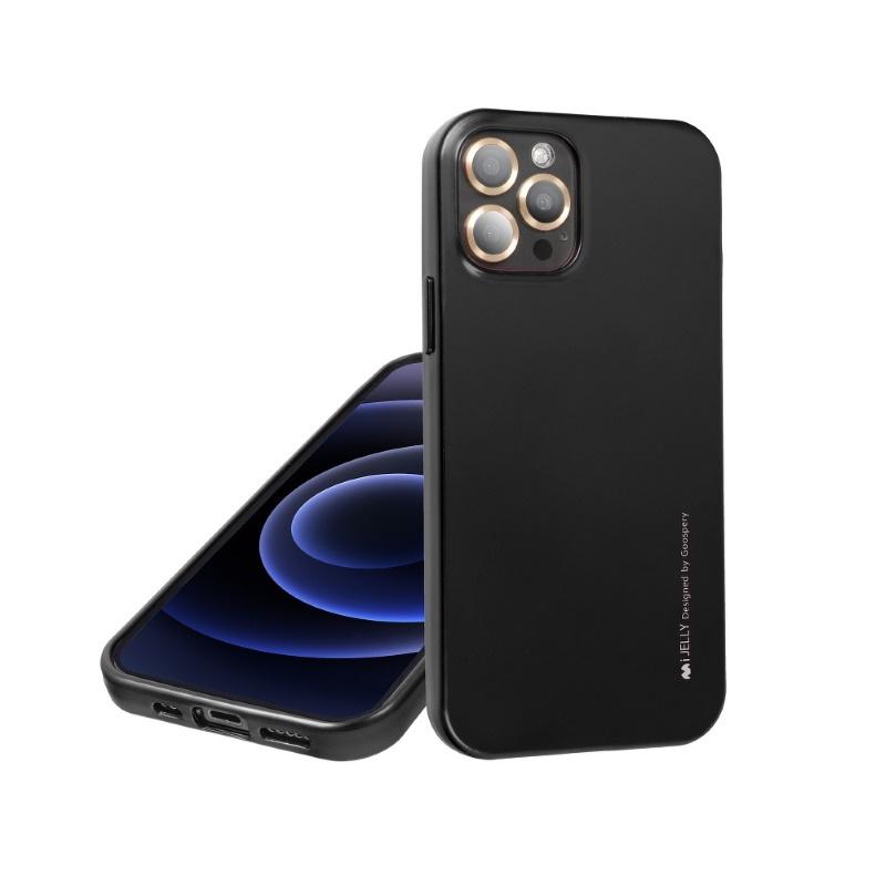 Mercury i-Jelly Metal Effect Thin TPU Hard Protection galinio dangtelio dėklas, skirtas iPhone 13 Pro Max Cosmo Juodas