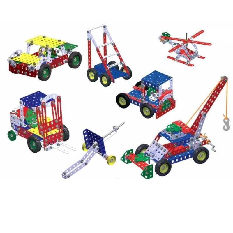 „Merkur 4 Retro Dad“ mokomoji metalo konstrukcija „Mega rinkinys“ (602 dalys) 40 modelių (5 m. ir daugiau)