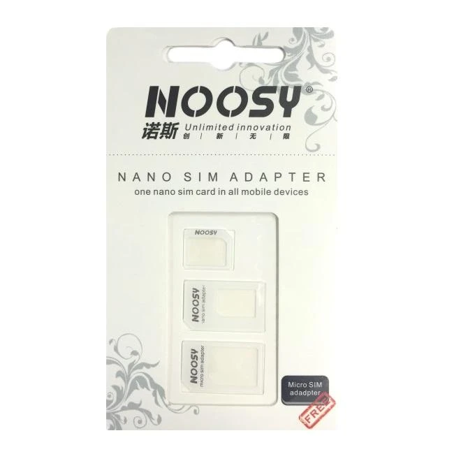 Noosy SIM kortelės adapterio rinkinys + adata juoda
