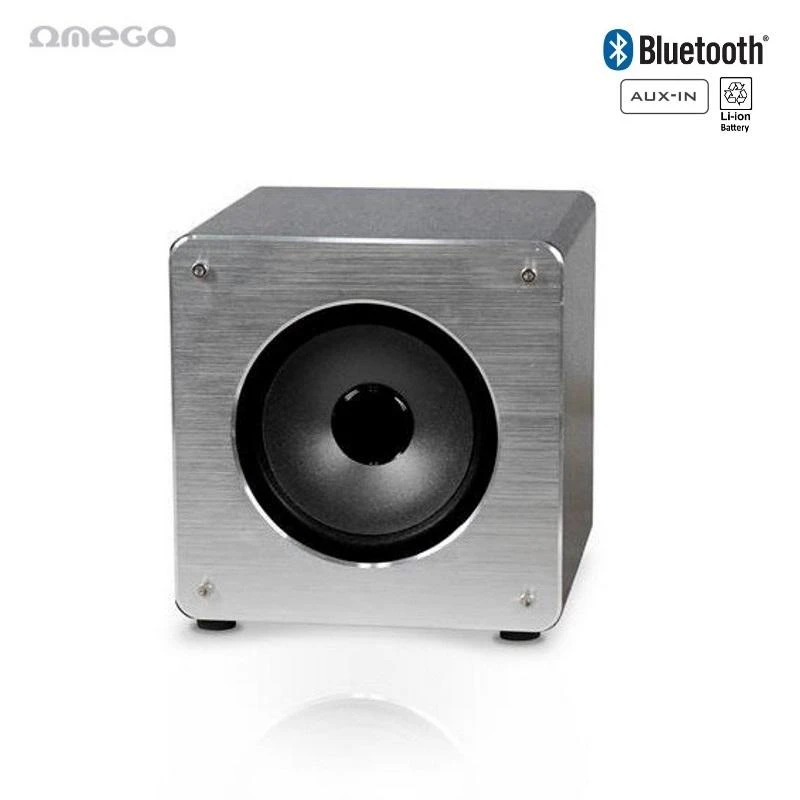 Bluetooth nešiojamas garsiakalbis OMEGA WOODEN OG60A (MicroSD, laisvų rankų įranga, AUX,FM) pilkas