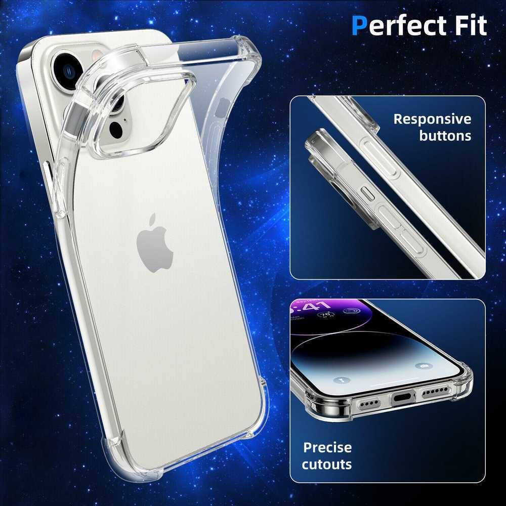 Pferd TakeMe Anti-Shock Extra Protection 0,5 mm galinio dangtelio dėklas, skirtas Apple iPhone 14 Pro Max Transparent