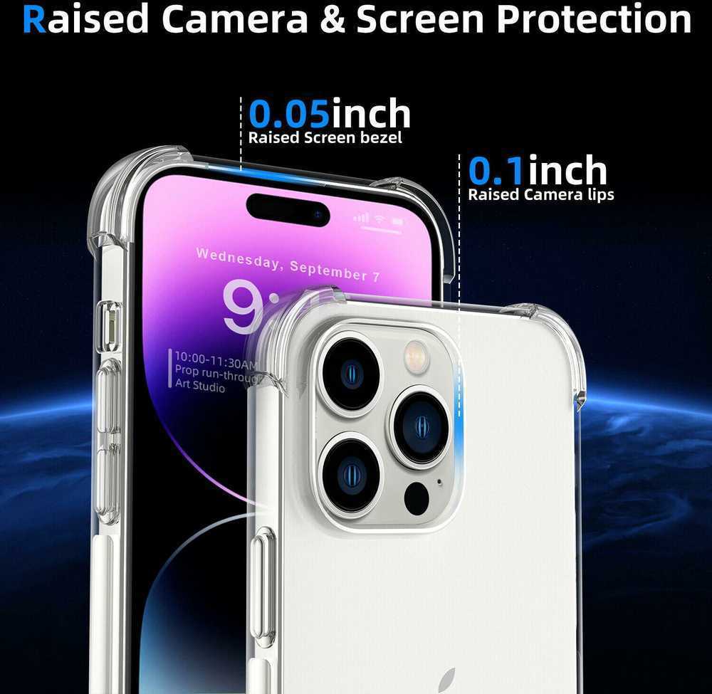 Pferd TakeMe Anti-Shock Extra Protection 0,5 mm galinio dangtelio dėklas, skirtas Apple iPhone 14 Pro Max Transparent