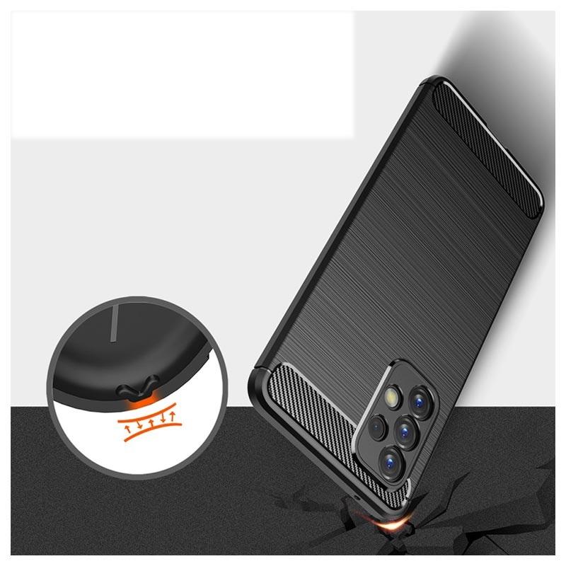 Pferd TakeMe CARBON efekto TPU itin plonas galinio dangtelio dėklas, skirtas Samsung Galaxy A73 5G (A736B) juodas