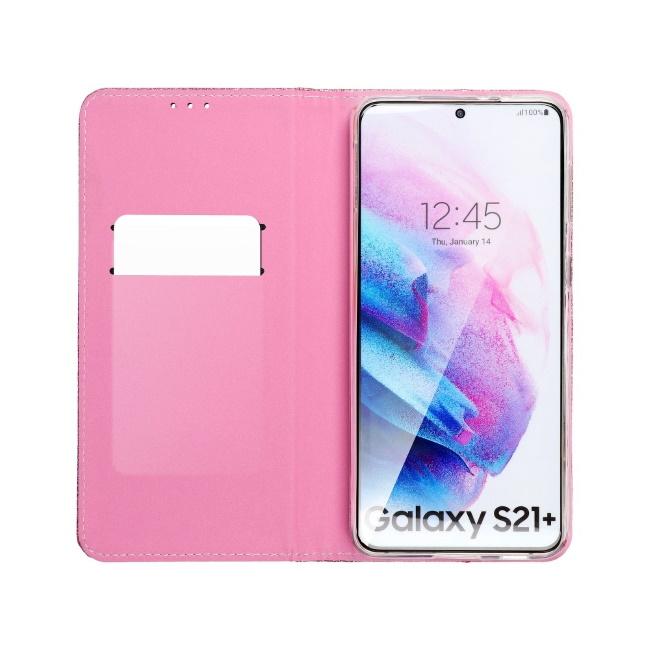 TakeMe 3D-Crystal Shine Magnetic Fix Book Dėklas, skirtas Samsung Galaxy M51 (M515F) Rožinė