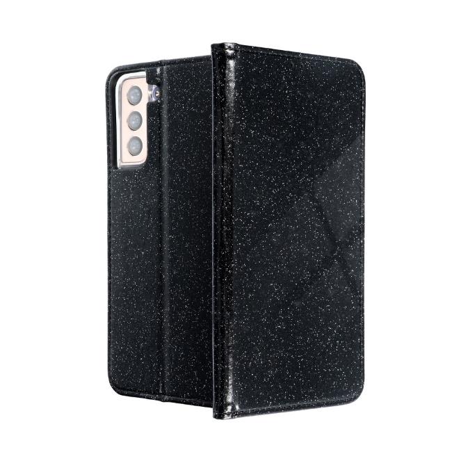 TakeMe 3D-Crystal Shine Magnetic Fix Book Dėklas, skirtas Samsung Galaxy M51 (M515F) juodas