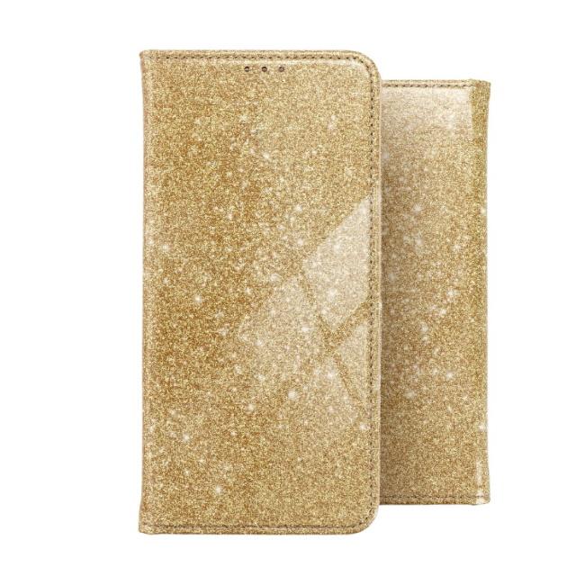 TakeMe 3D-Crystal Shine Magnetic Fix Book Dėklas, skirtas Samsung Galaxy M51 (M515F) Gold