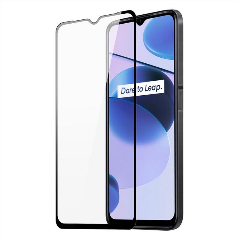 „TakeMe 9D Hybrid Flexi“ visiškai paviršiaus apsaugantis stiklas, skirtas Realme C35 juodam rėmeliui