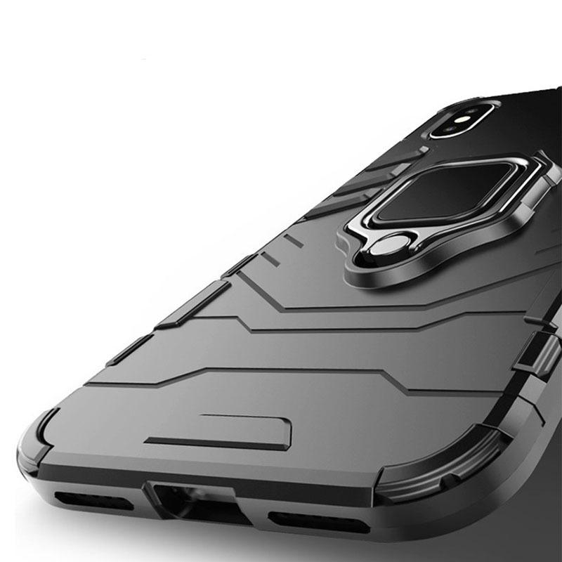 TakeMe Armor galinio dangtelio dėklas su stovu / piršto žiedu / magnetiniu automobiliniu laikikliu Samsung A72 5G (A726) Juoda
