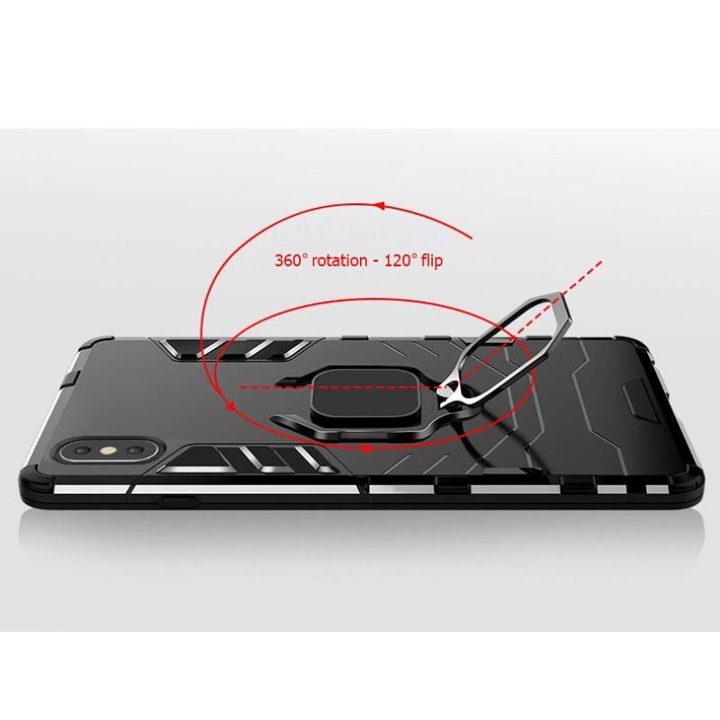 Dėklas Pferd TakeMe Armor galinio dangtelio dėklo stovas / žiedas / magnetinis automobilio laikiklis Samsung Galaxy A22 4G A225F / M22 M225FV juodas