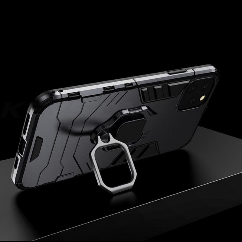 Dėklas Pferd TakeMe Armor galinio dangtelio dėklo stovas / žiedas / magnetinis automobilio laikiklis Samsung Galaxy A22 4G A225F / M22 M225FV juodas