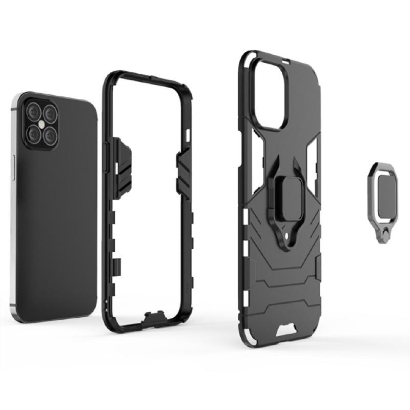 Dėklas Pferd TakeMe Armor galinio dangtelio dėklo stovas / žiedas / magnetinis automobilio laikiklis Samsung Galaxy A22 4G A225F / M22 M225FV juodas