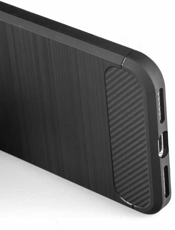 Pferd TakeMe CARBON efekto TPU itin plonas galinio dangtelio dėklas, skirtas Samsung Galaxy M54 5G (M546B) juodas