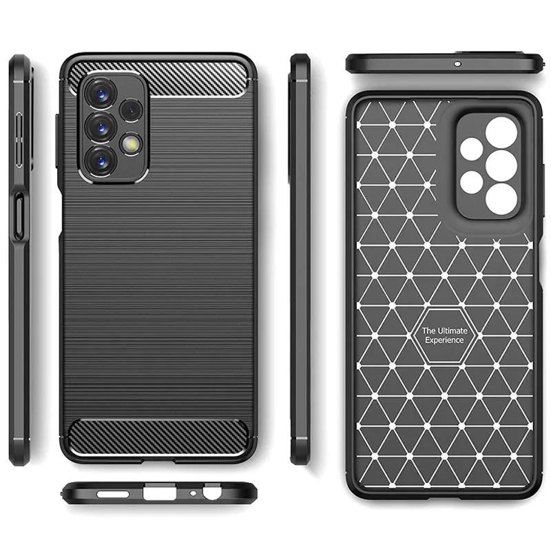 Pferd TakeMe CARBON efekto TPU itin plonas galinio dangtelio dėklas Samsung Galaxy M23 5G (M236B) / A23 5G (A235F) Juodas