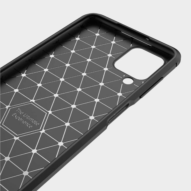 Pferd TakeMe CARBON efekto TPU itin plonas galinio dangtelio dėklas, skirtas Samsung Galaxy A12 (A125F) juodas
