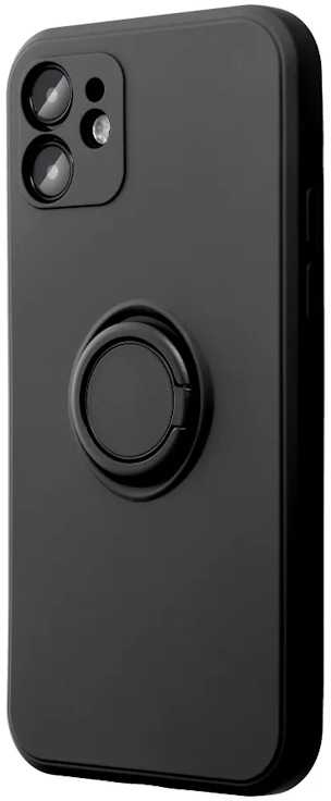 Pferd TakeMe Finger Ring Minkštas silikoninis nugaros dėklas automobilio laikiklio magnetas Apple iPhone 15 Pro Max Juodas