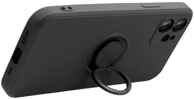 Pferd TakeMe Finger Ring Minkštas silikoninis nugaros dėklas automobilio laikiklio magnetas Apple iPhone 15 Pro Max Juodas