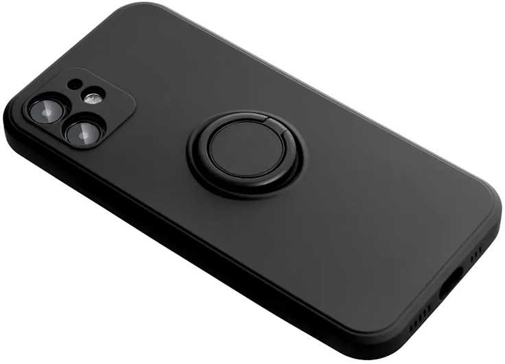Pferd TakeMe Finger Ring Minkštas silikoninis nugaros dėklas automobilio laikiklio magnetas Apple iPhone 15 Pro Max Juodas