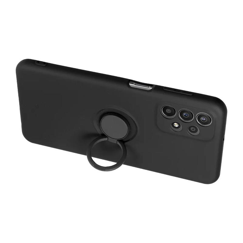 Pferd TakeMe Finger Ring minkštas silikoninis nugaros dėklas su automobilio laikiklio magnetu Samsung Galaxy A23 5G (A236U) juodas