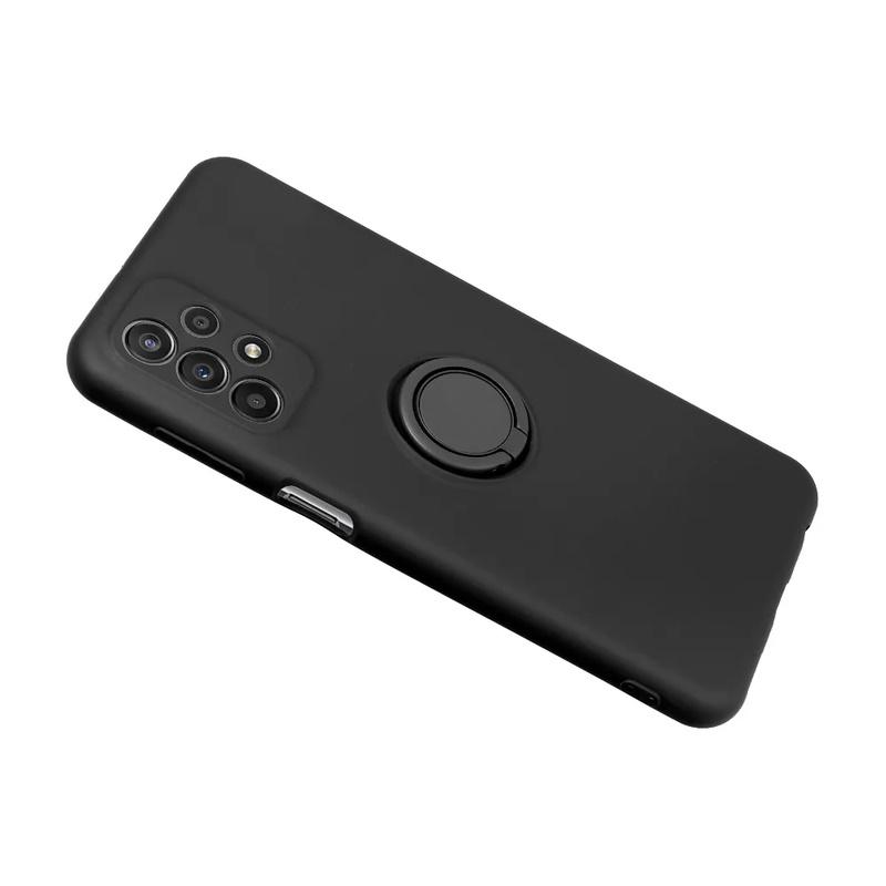 Pferd TakeMe Finger Ring minkštas silikoninis nugaros dėklas su automobilio laikiklio magnetu Samsung Galaxy A23 5G (A236U) juodas