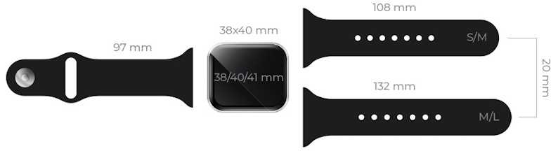 Pferd TakeMe silikoninė apyrankė M / L dydis Apple Watch 38 / 40 / 41mm Juodas