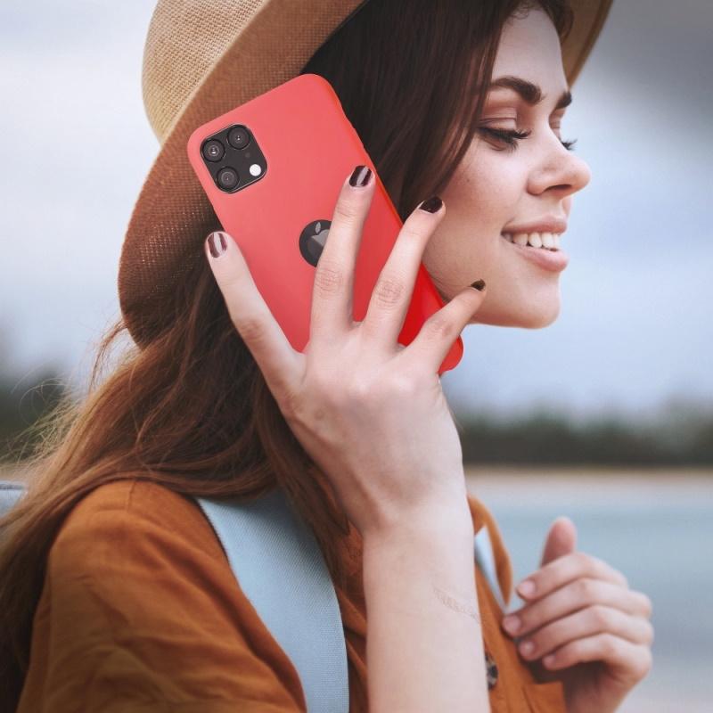 Pferd TakeMe Soft jausmas itin plonas matinis galinio dangtelio dėklas, skirtas Samsung Galaxy S22 Plus 5G Raudona