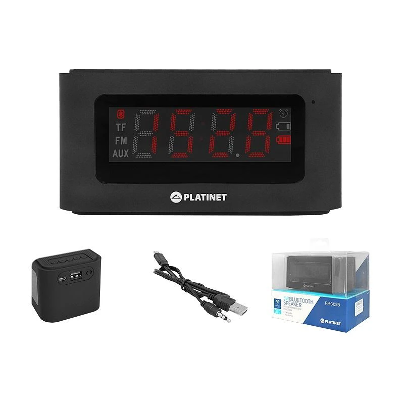 Platinet belaidis garsiakalbis + žadintuvas „Bluetooth“ 5W PMGC5B