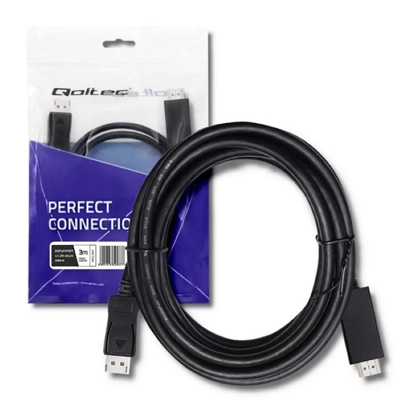 QOLTEC 50442 Qoltec Cable DisplayPort v1.1 vyriškas HDMI vyriškas 1080p 3m