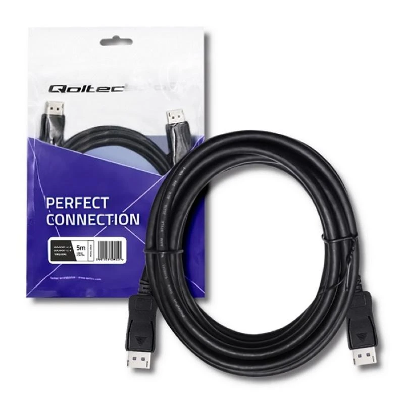 QOLTEC 50455 kabelis DisplayPort v1.1 vyriškas DisplayPort v1.1 vyriškas 1080p 5m