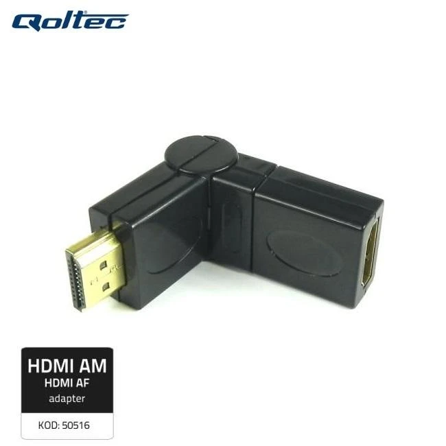 HDMI adapteris su pasukama L formos jungtimi