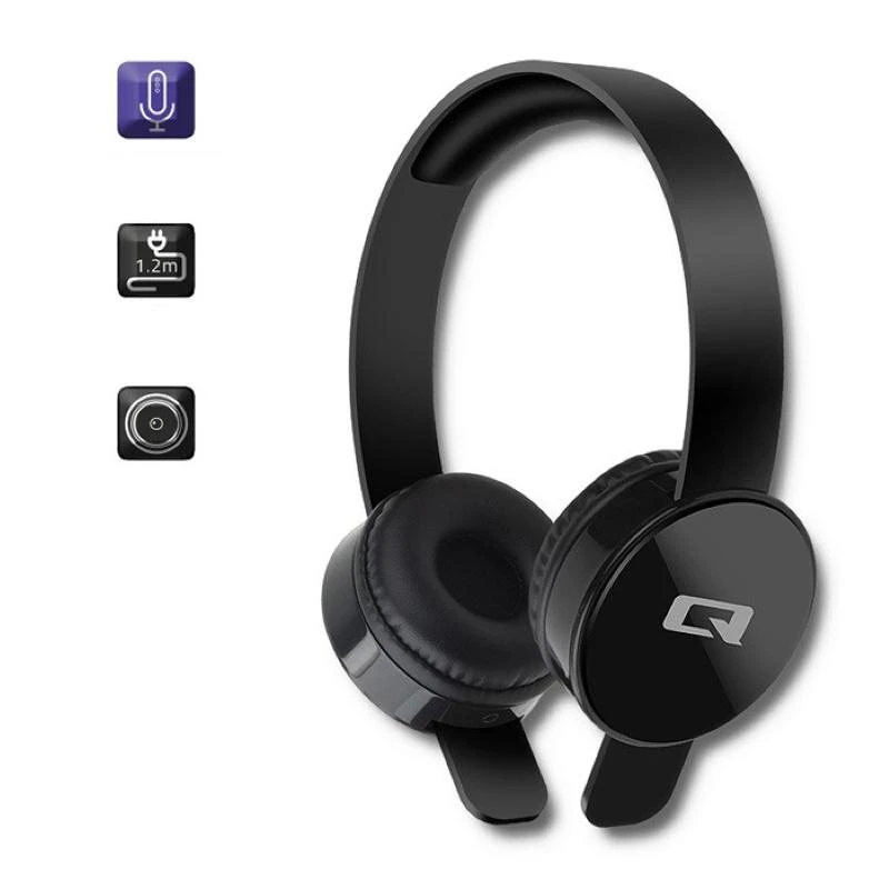 Qoltec 50817 Ausinės su mikrofonu | Juodos