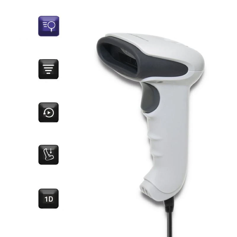 QOLTEC 50865 Brūkšninių kodų skaitytuvas 1D CCD USB Baltas