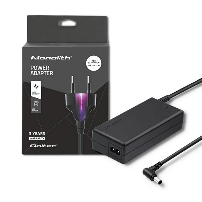 QOLTEC 51774 Qoltec kintamosios srovės adapteris monitoriui LG 25W 19V 1.3A 6.5 4.4