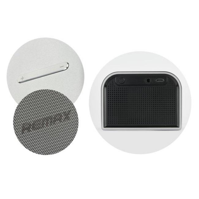 Remax RB-M8 mini Bluetooth 4.0 metalinė kompaktiška nešiojama muzikinė kolonėlė su 5W ir AUX 3.5mm, sidabrinė