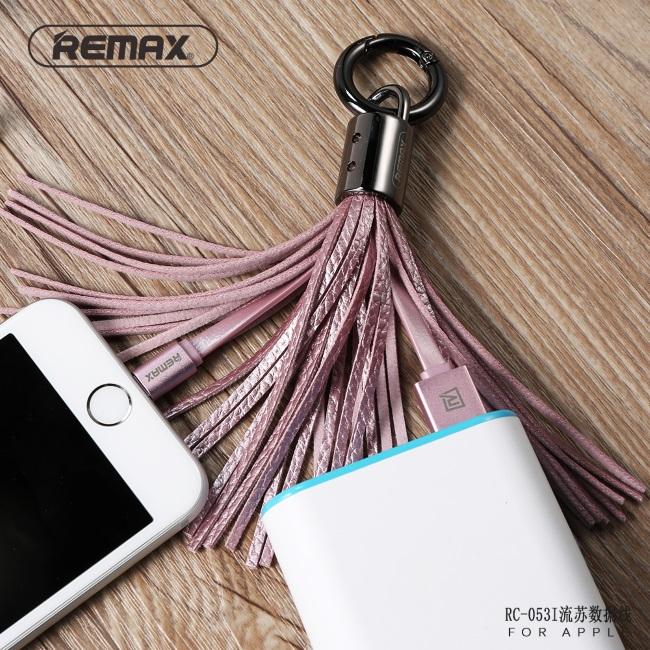 Remax RC-053m dizaino raktų pakabuko žiedas su mikro ir USB duomenų ir įkroviklio laidu juodas